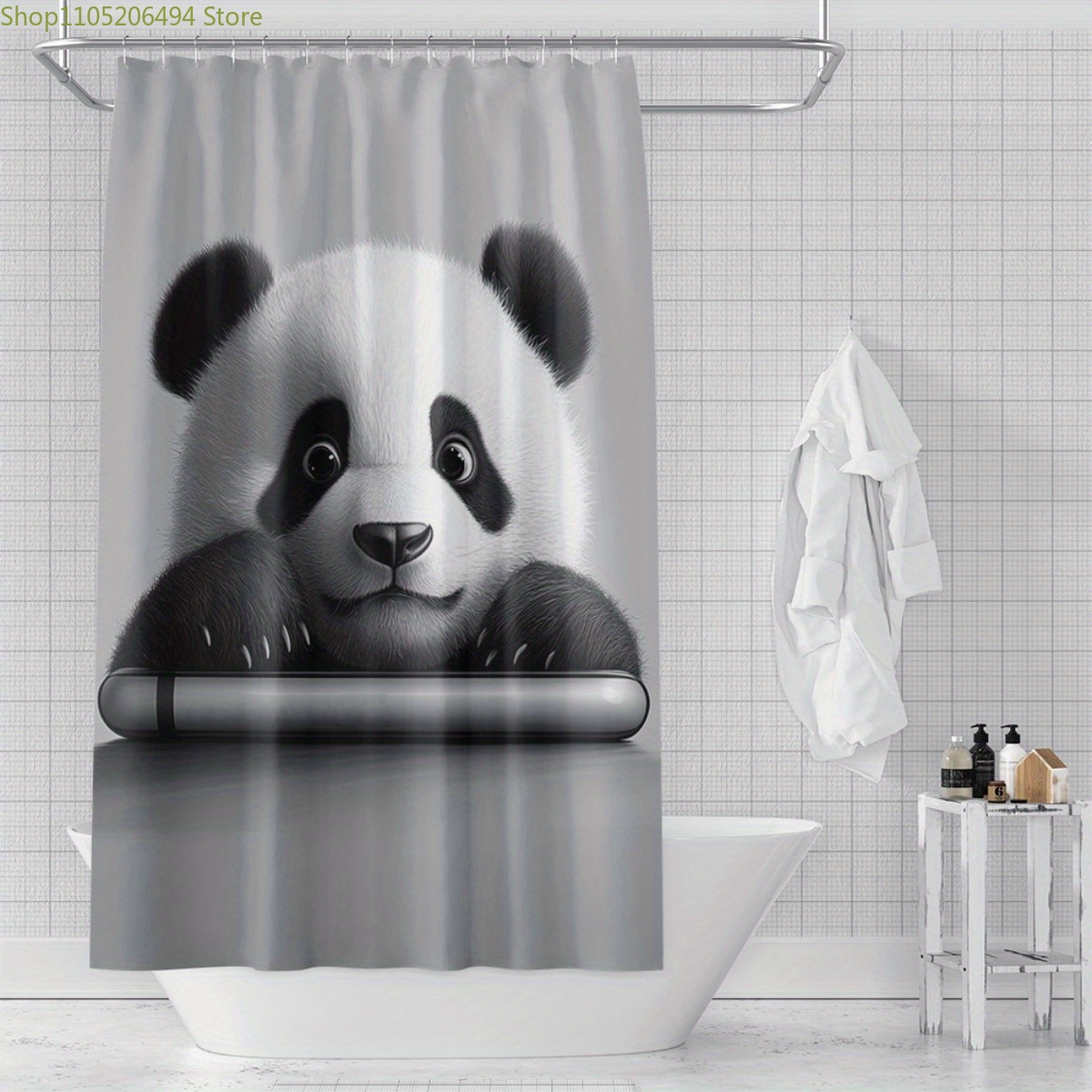 Home Bathroom Design Ideas - Rideau de douche mignon avec motif