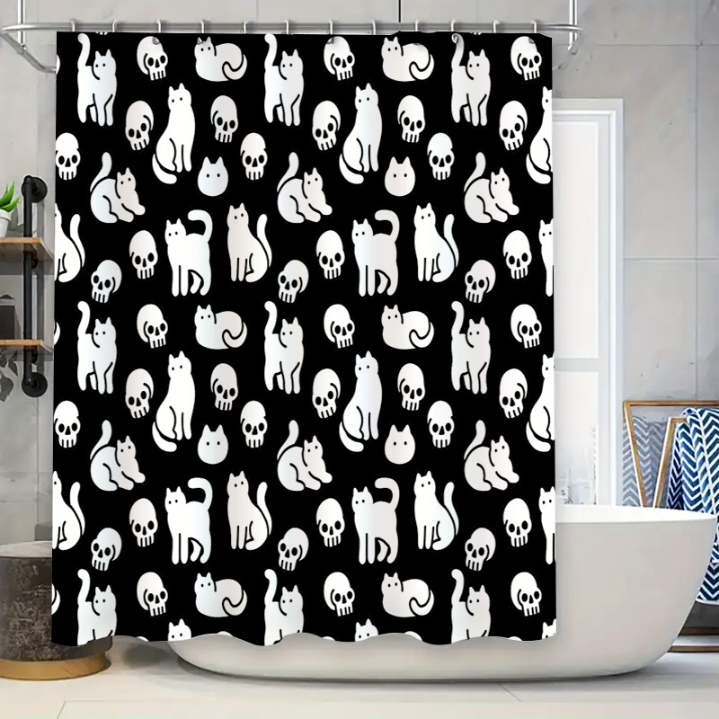 Home Bathroom Design Ideas - Rideau de douche chat motif chaton
