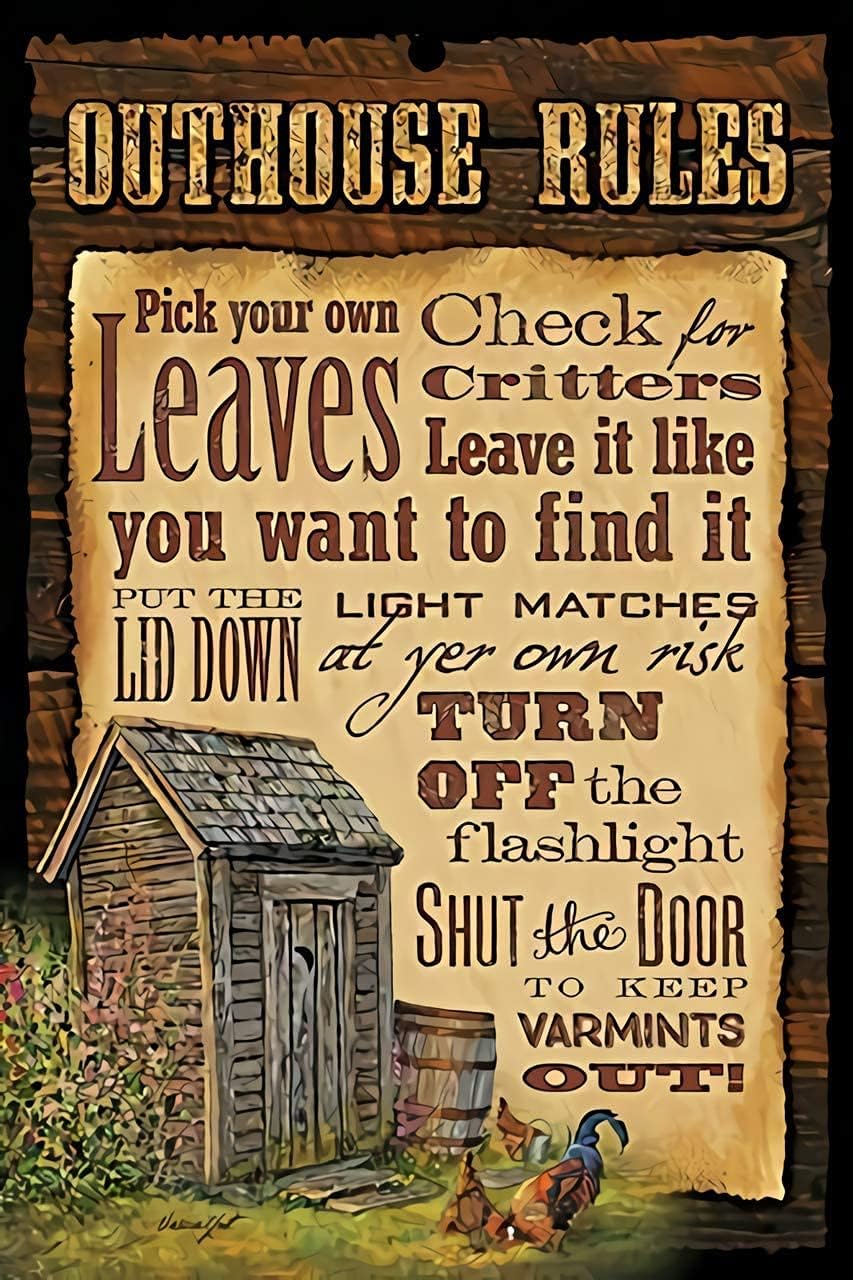 Home Bathroom Rules - Y1, Plaque en métal vintage, Règles