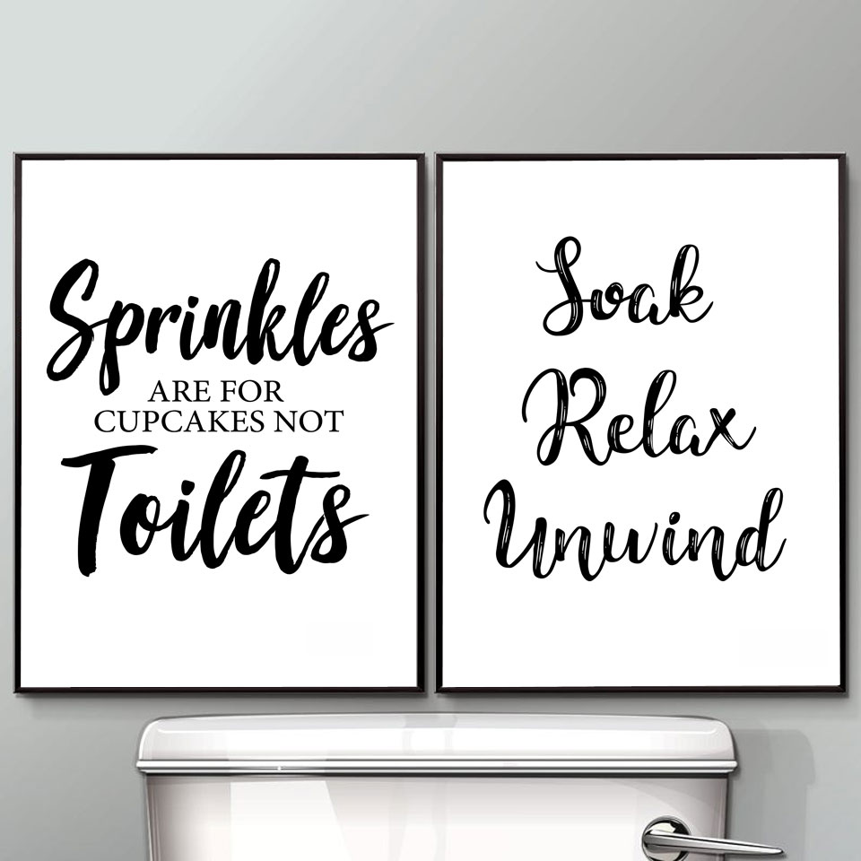 Home Bathroom Rules - Toile d'art mural avec règles de
