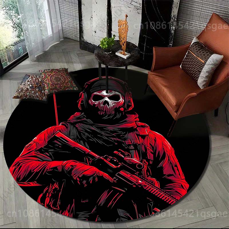 Home Bathroom Images - Tapis rond imprimé avec motif de