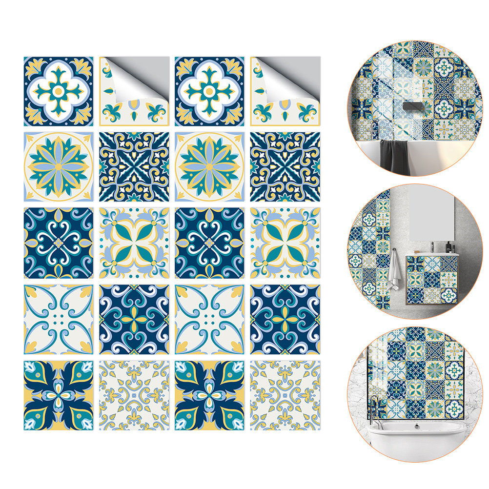 Home Bathroom Tiles Design - Autocollants décoratifs imperméables en PVC, 20