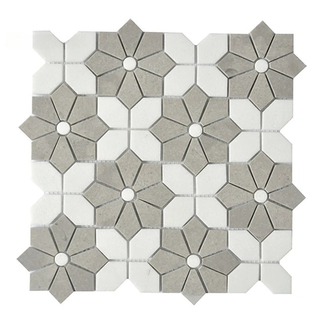 Home Bathroom Tiles Design - Carreaux de mosaïque en marbre blanc
