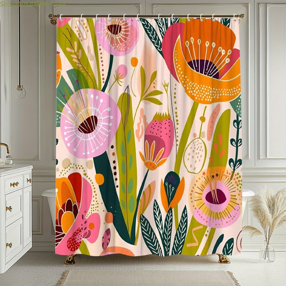 Rideau de douche à motif flora - Home Bathroom Design Ideas avis et prix