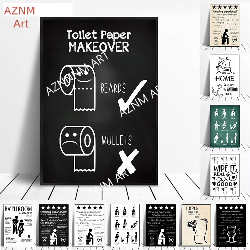 Toile d'art mural, peinture de - Home Bathroom Rules avis et prix