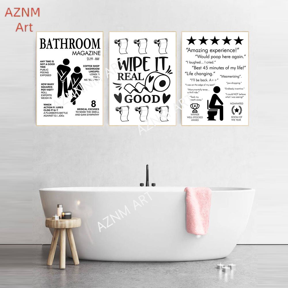 Toile d'art mural, peinture de - Home Bathroom Rules avis et prix