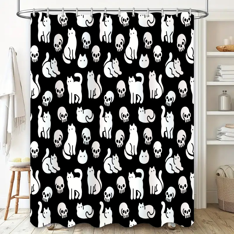 Rideau de douche chat motif ch - Home Bathroom Design Ideas avis et prix
