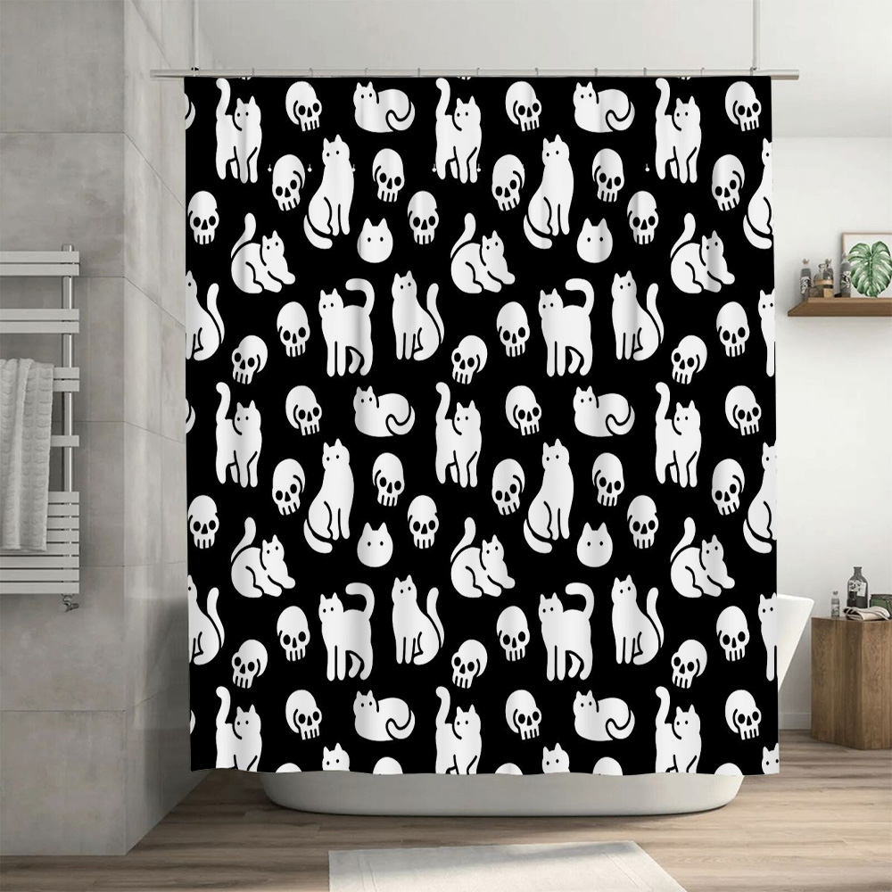 Rideau de douche chat motif ch - Home Bathroom Design Ideas avis et prix