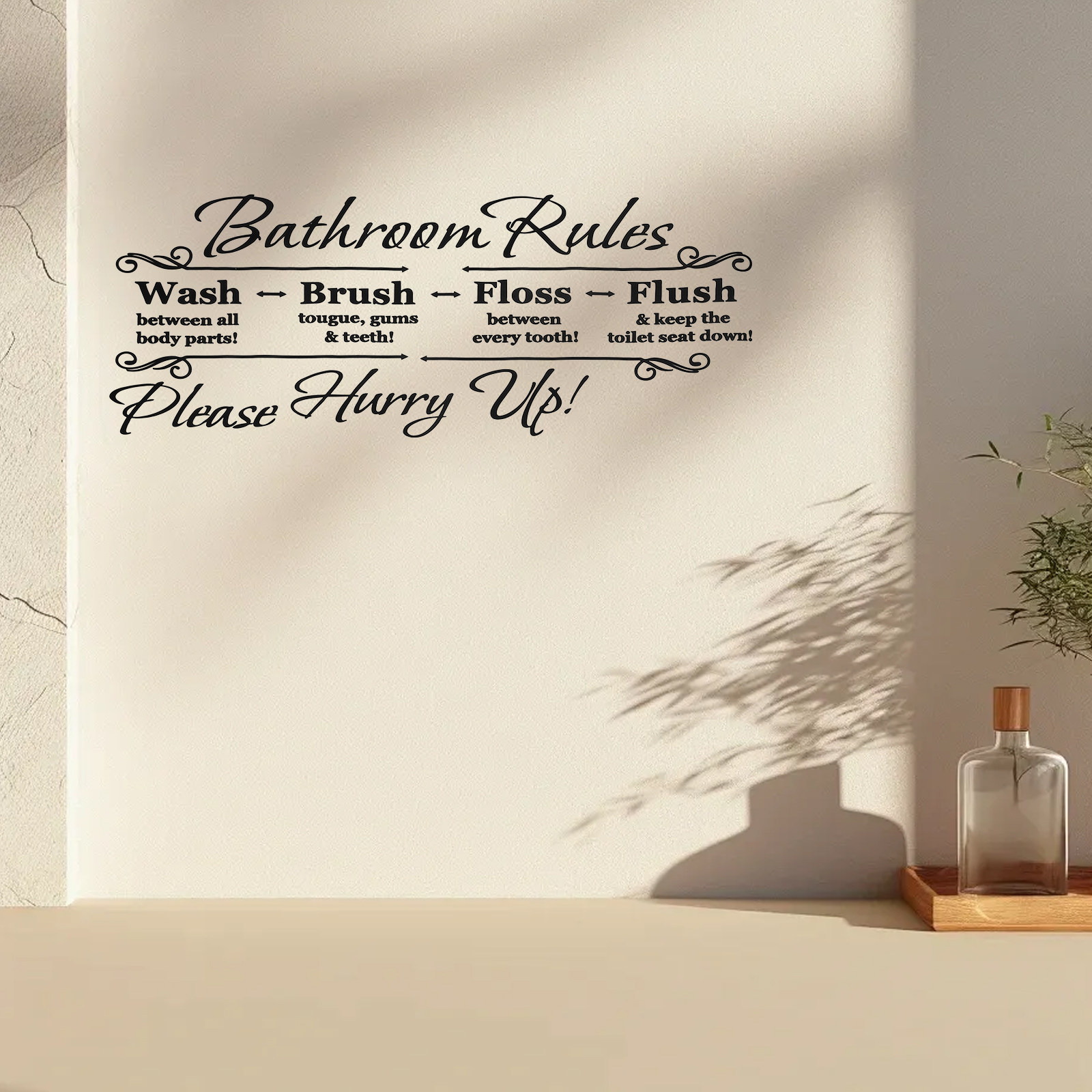 Autocollant mural pour règles  - Home Bathroom Rules avis et prix