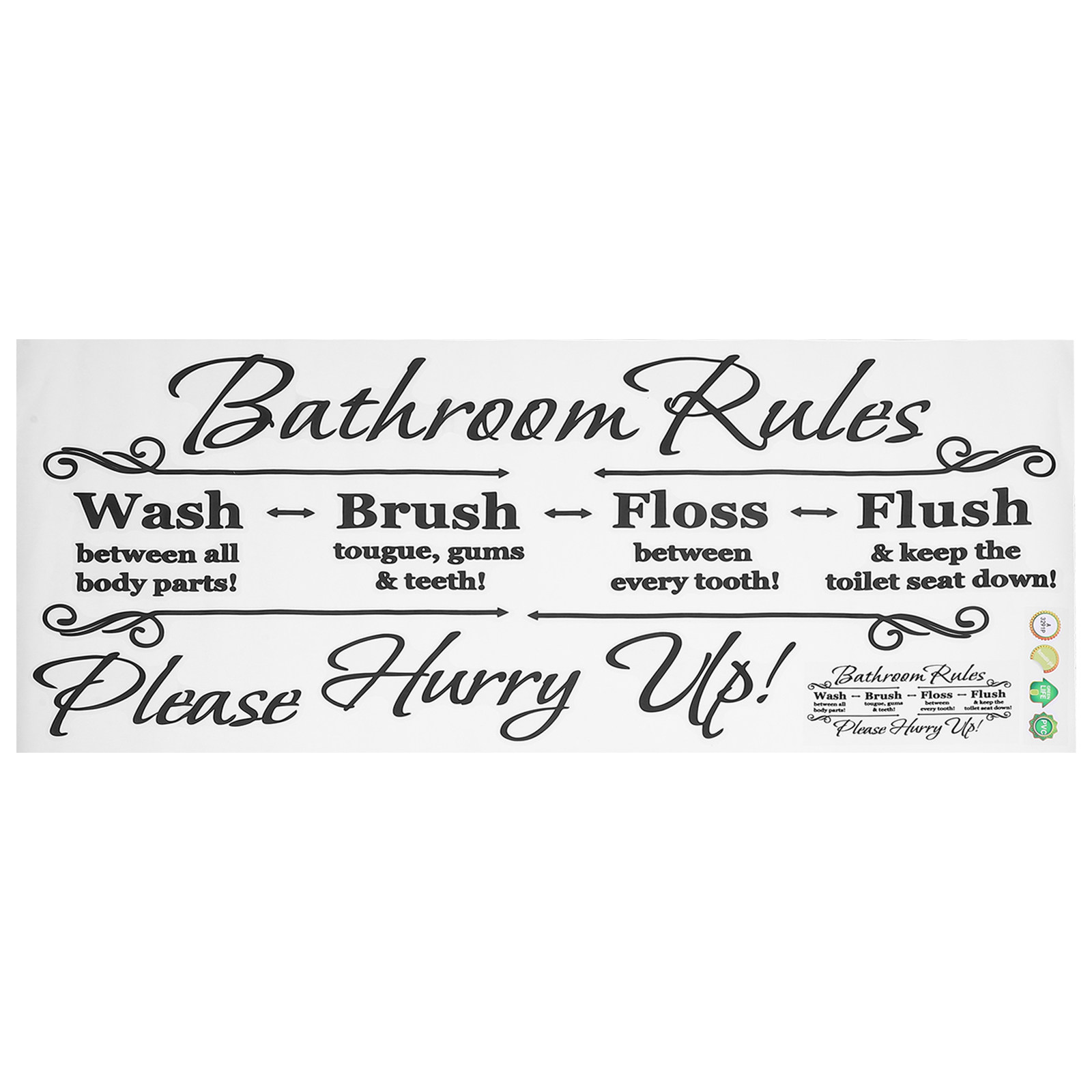 Autocollant mural pour règles  - Home Bathroom Rules avis et prix