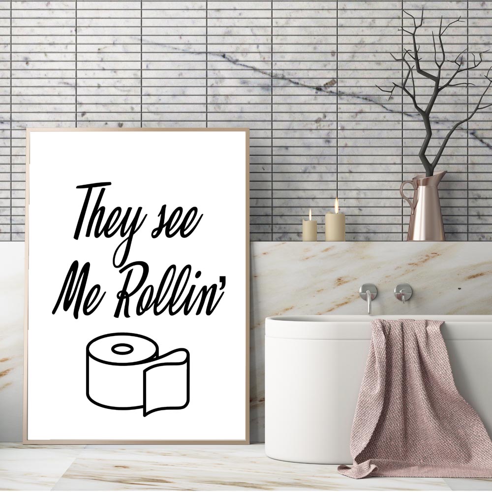 Toile d'art mural avec règles  - Home Bathroom Rules avis et prix