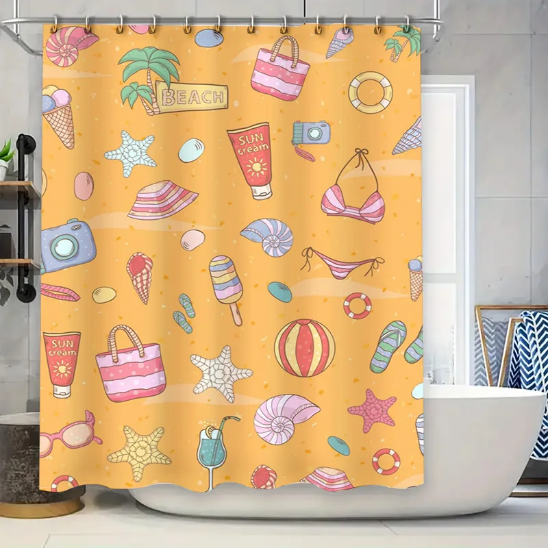 Rideau de douche thème plage e - Home Bathroom Design Ideas avis et prix