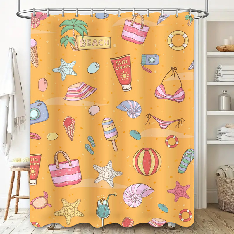 Rideau de douche thème plage e - Home Bathroom Design Ideas avis et prix