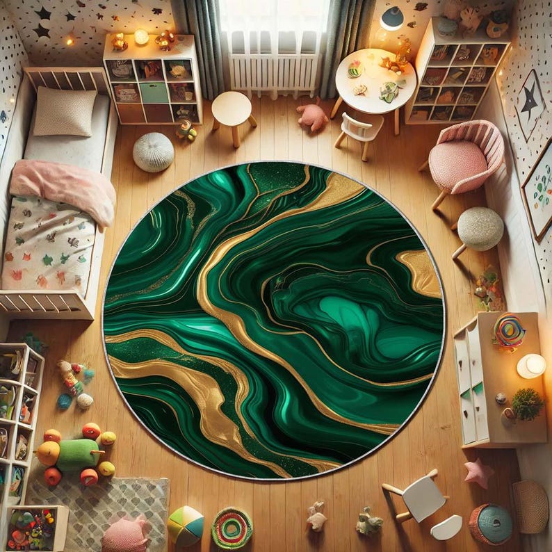 Tapis rond en mousse émeraude, - Home Bathroom Design Ideas avis et prix
