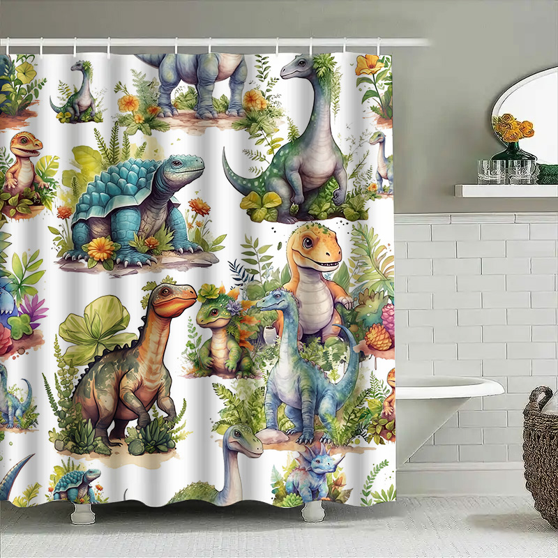 Rideau de douche dinosaure col - Home Bathroom Design Ideas avis et prix