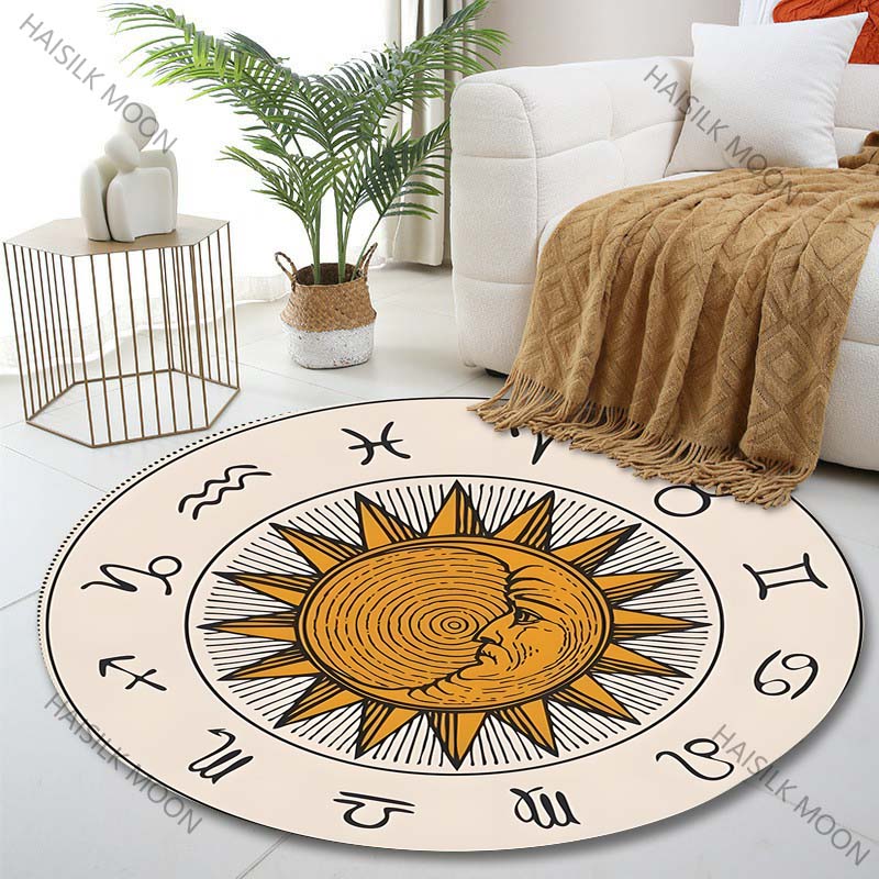 Tapis rond imprimé avec signes - Home Bathroom Images avis et prix