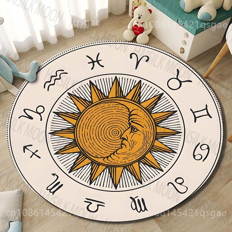 Tapis rond imprimé avec signes - Home Bathroom Images avis et prix