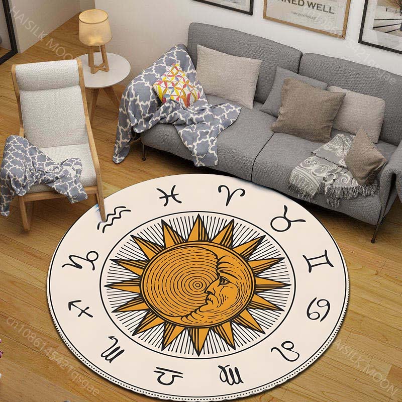 Tapis rond imprimé avec signes - Home Bathroom Images avis et prix