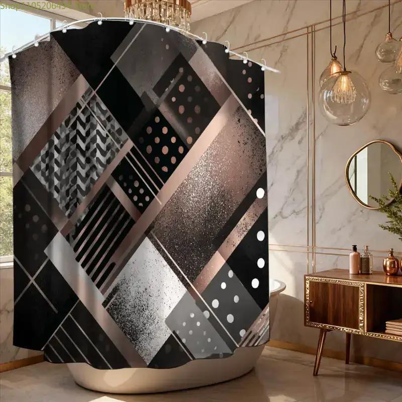 Rideau de douche géométrique a - Home Bathroom Design Ideas avis et prix