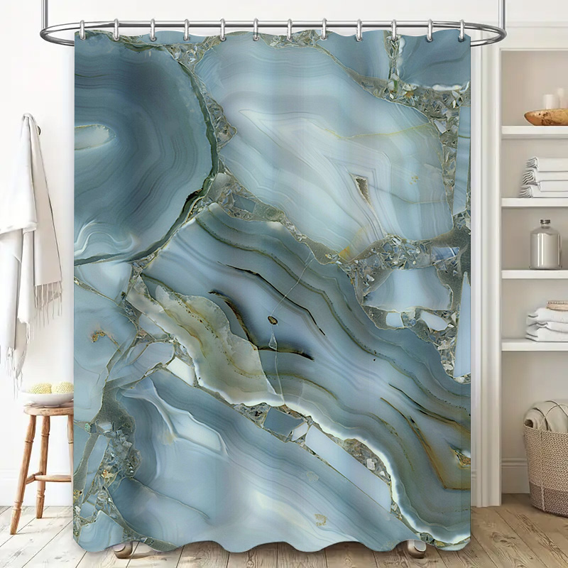 Rideau de douche en marbre ble - Home Bathroom Images avis et prix