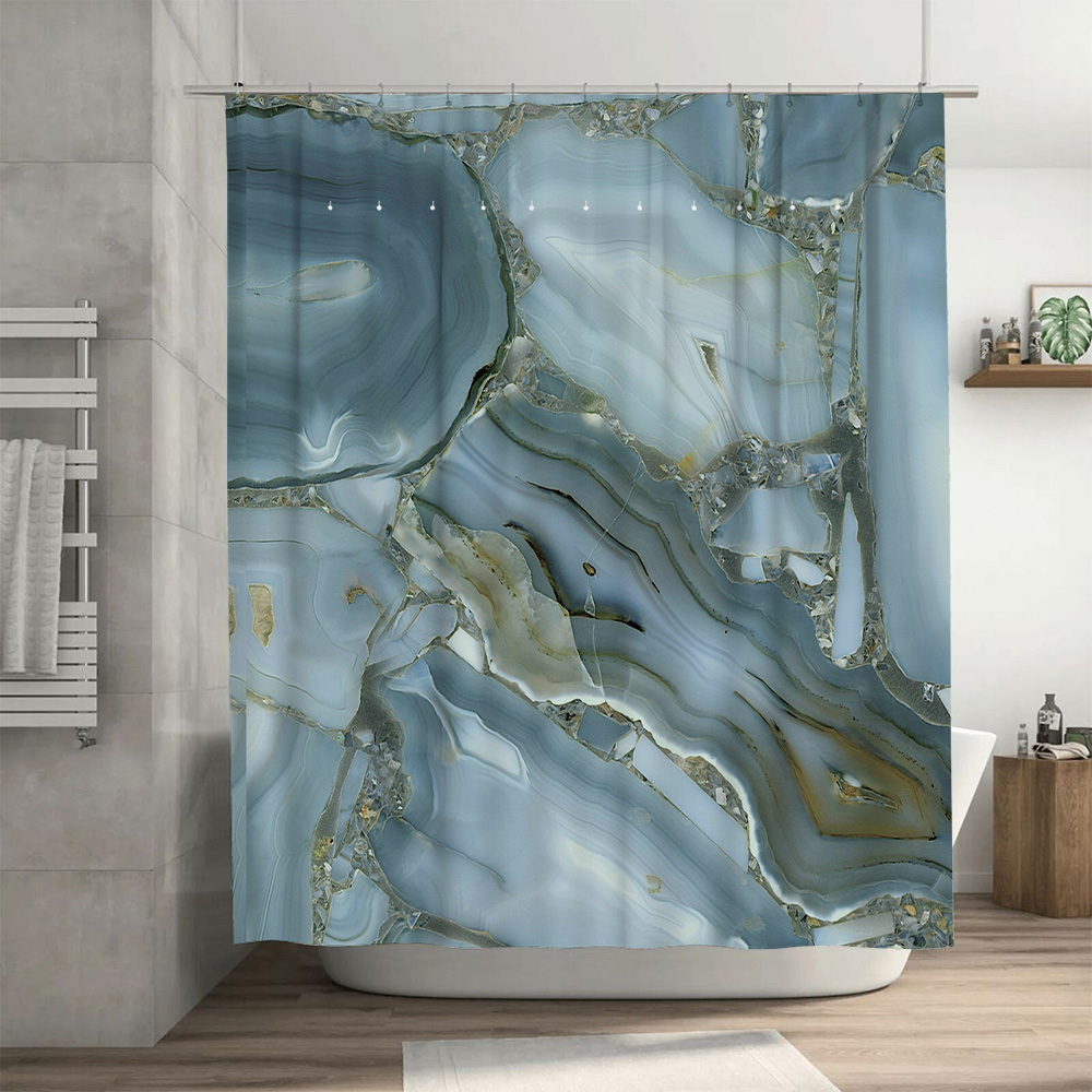 Rideau de douche en marbre ble - Home Bathroom Images avis et prix