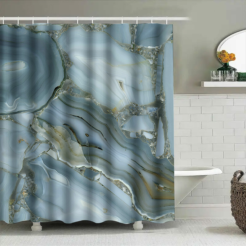 Rideau de douche en marbre ble - Home Bathroom Images avis et prix
