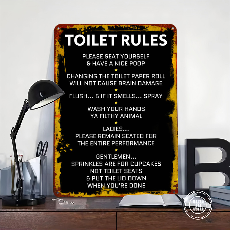 Affiche en métal personnalisée - Home Bathroom Rules avis et prix