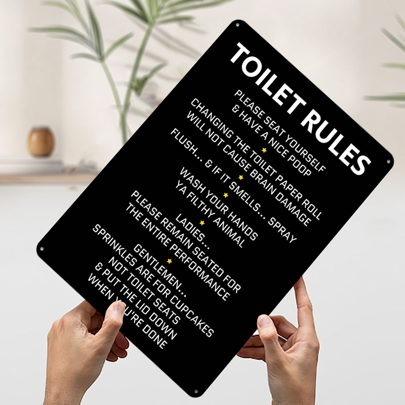 Affiche en métal personnalisée - Home Bathroom Rules avis et prix