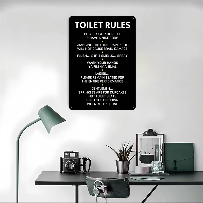 Affiche en métal personnalisée - Home Bathroom Rules avis et prix
