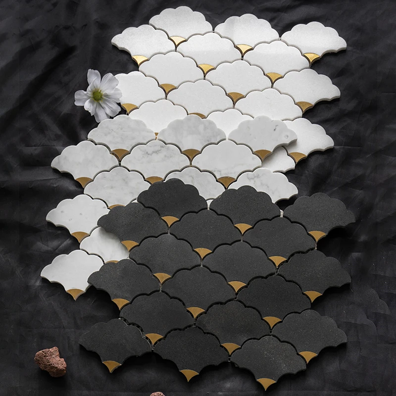 Mur en mosaïque de marbre à je - Home Bathroom Tiles Design avis et prix